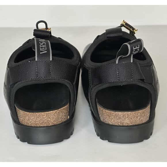 Versace Black Mules Leather Sandals 12.5 US (45.5 Eu) 1014481 Made in Italy NWT main image 11